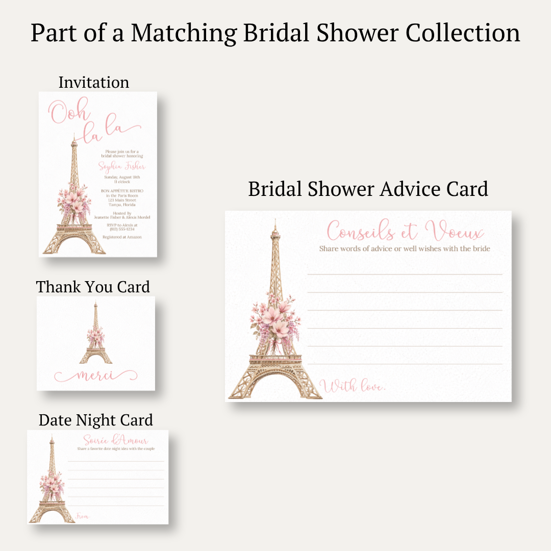 Paris Love Story Advice Card
