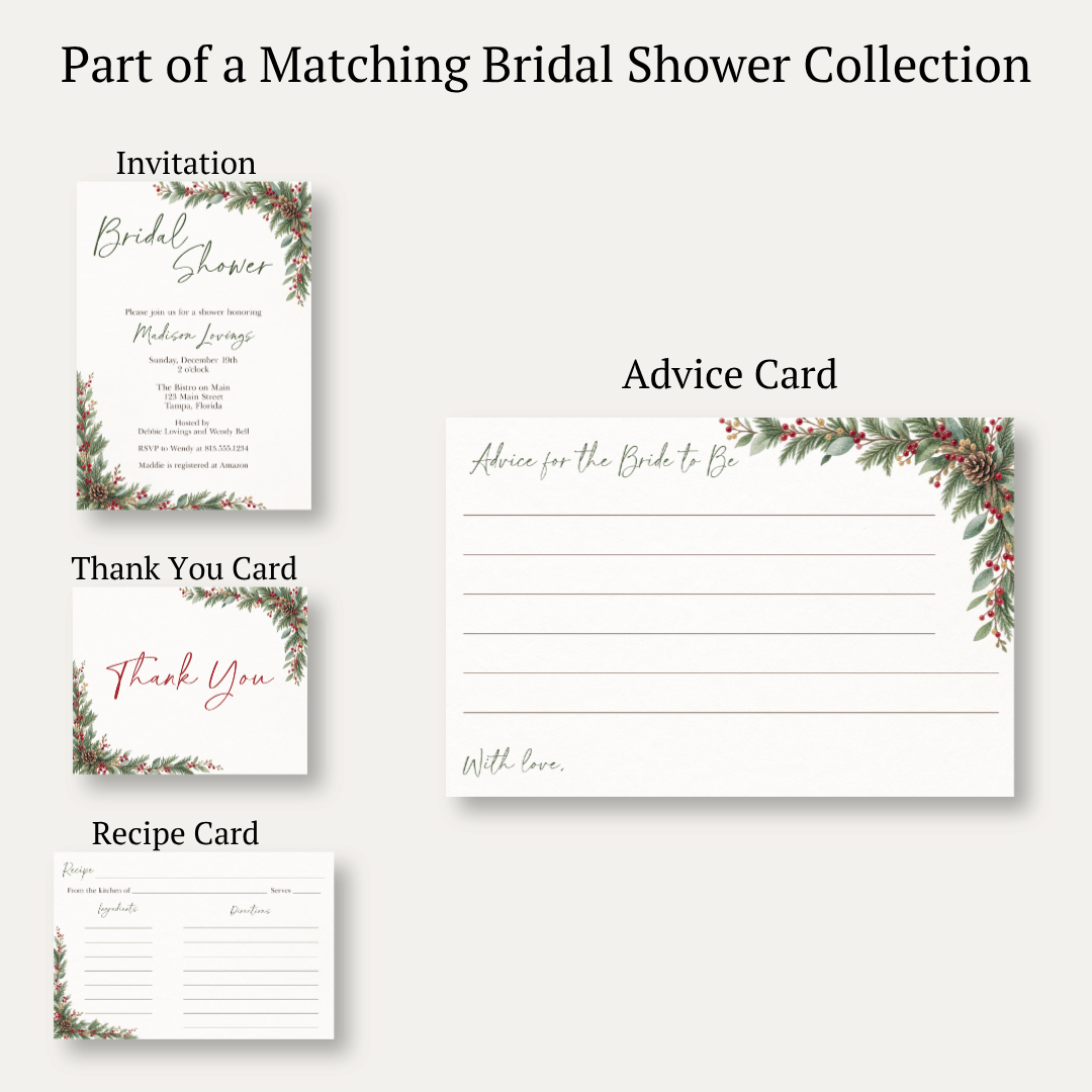 Winter Wonderland Bridal Shower Advice Cards