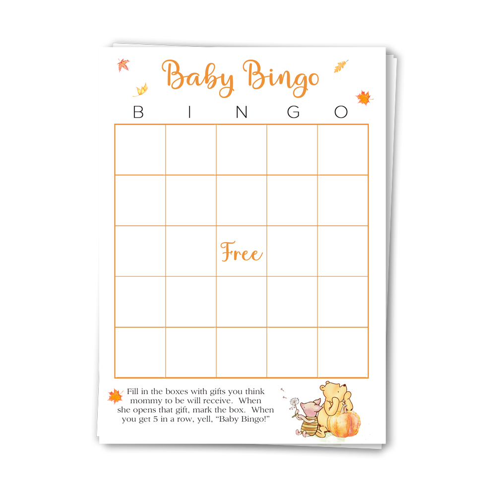 Autumn Winnie Bingo Card
