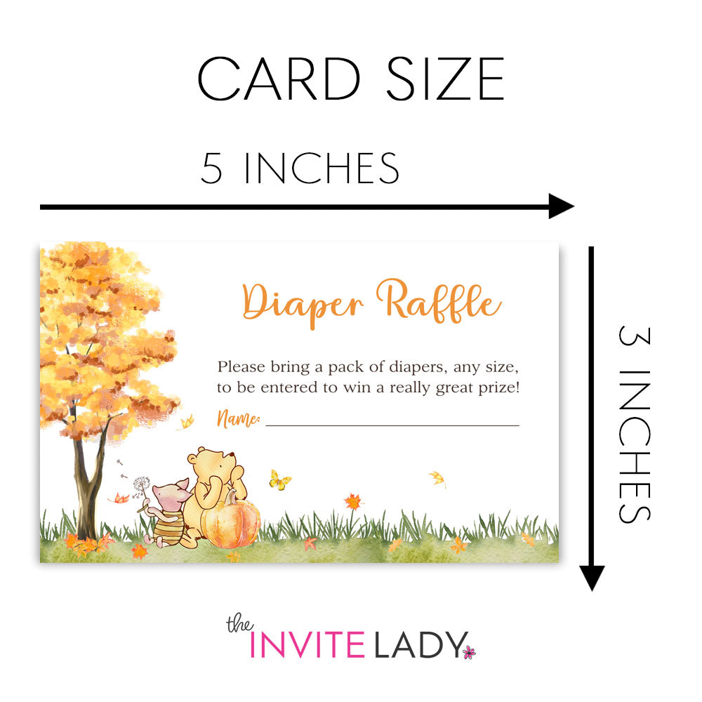 Winnie the Pooh Autumn Diaper Raffle Ticket