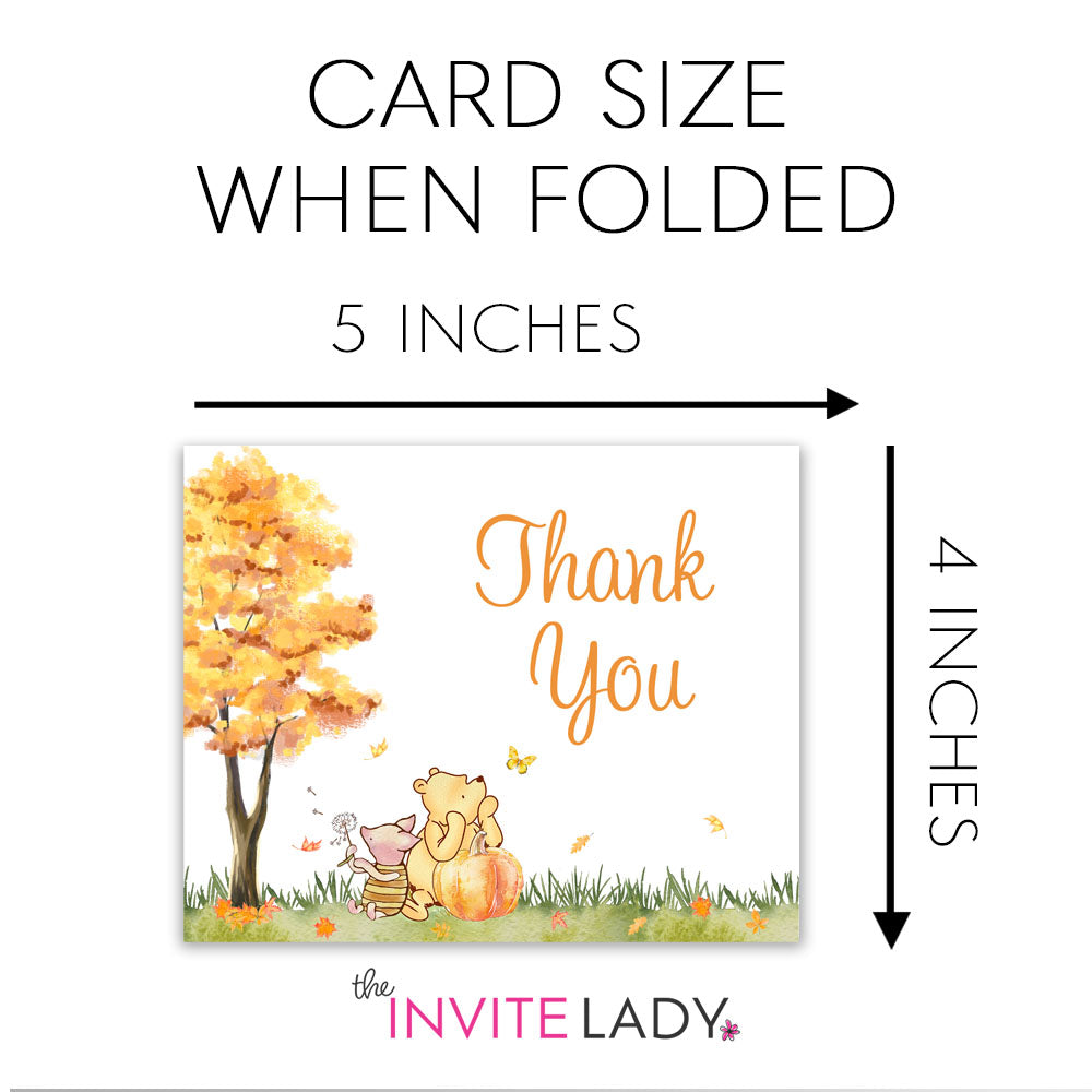 Winnie the Pooh Autumn Thank You Card