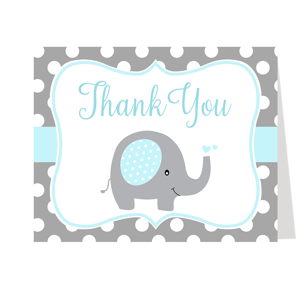Polka Dot Elephant Thank You Card