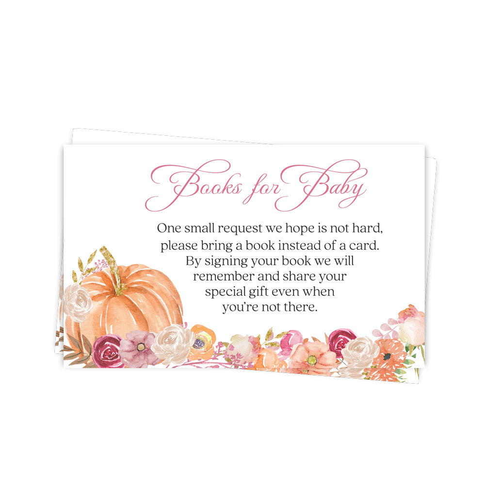 Floral Pumpkin Bring a Book Card