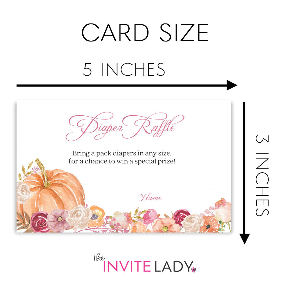 Floral Pumpkin Diaper Raffle Insert