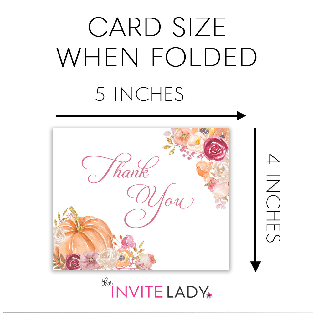 Floral Pumpkin Thank You Card