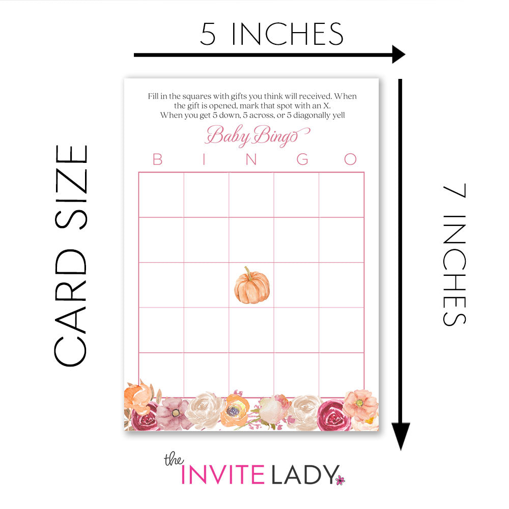 Floral Pumpkin BINGO Card