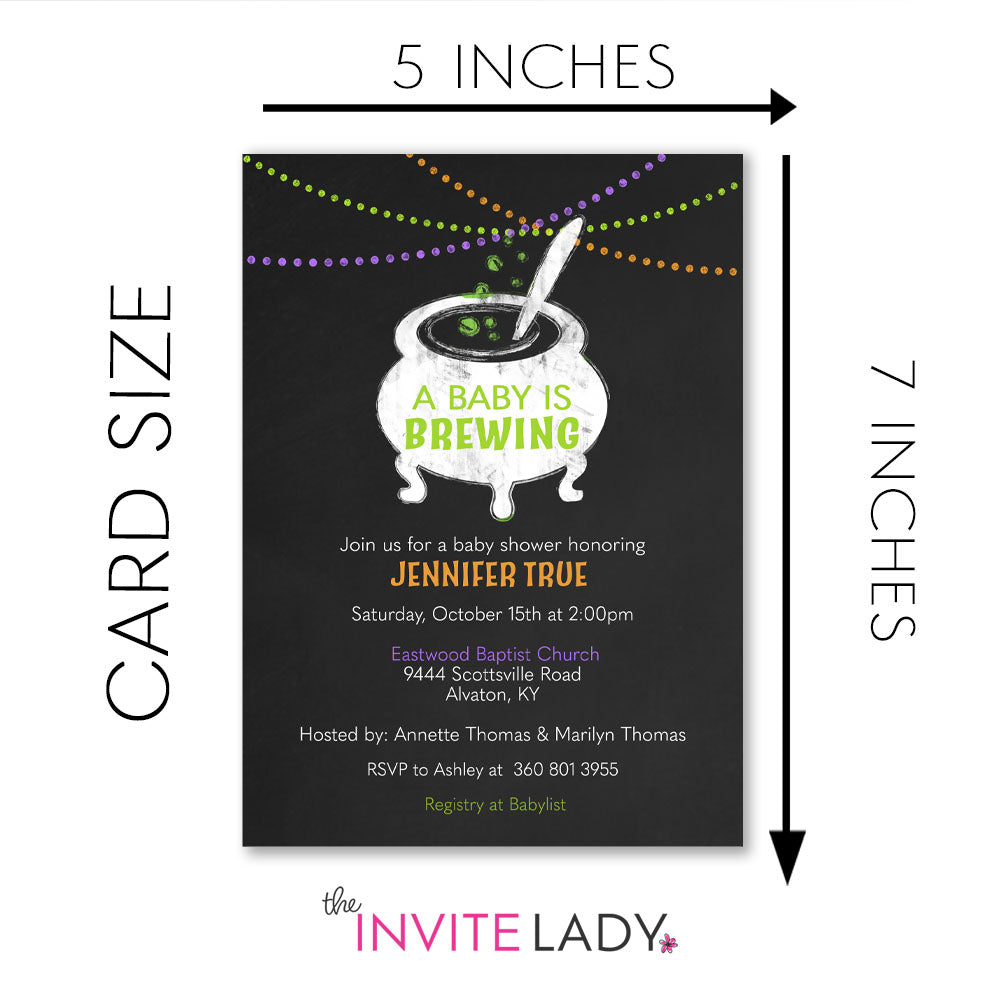 A Baby is Brewing Baby Shower Invitation, Halloween Baby Shower