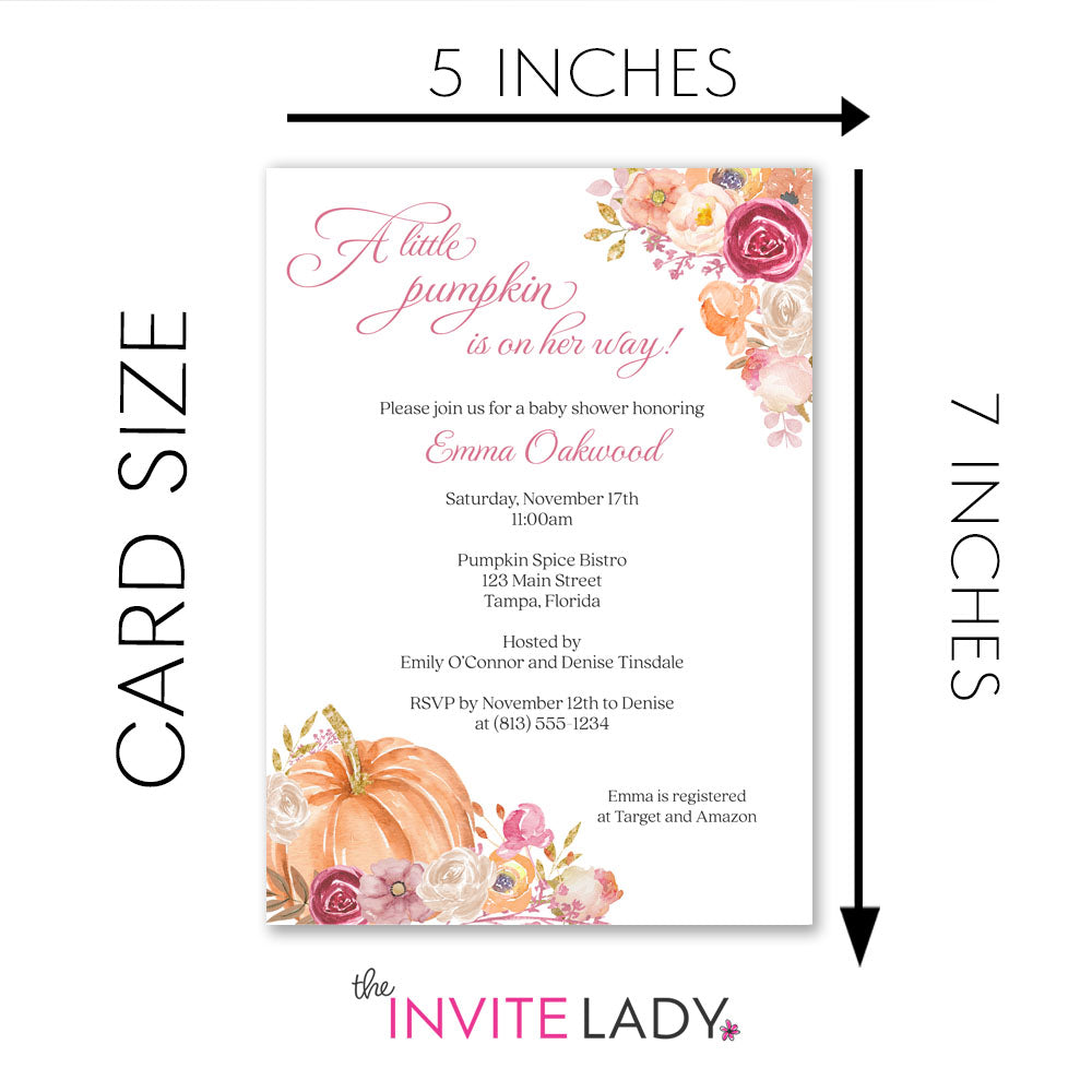 Floral Pumpkin Baby Shower Invitation