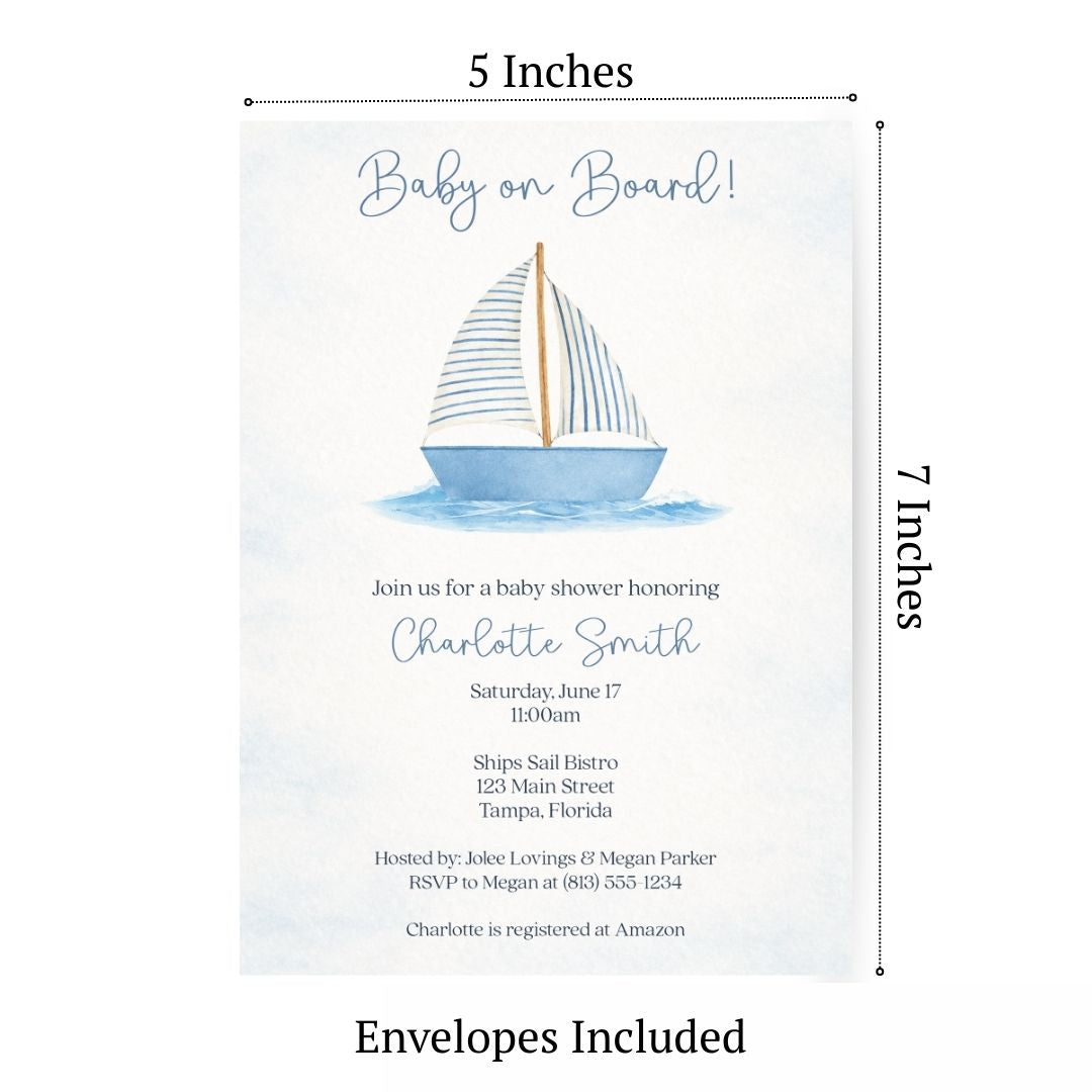 Baby on Board Baby Shower Invitation
