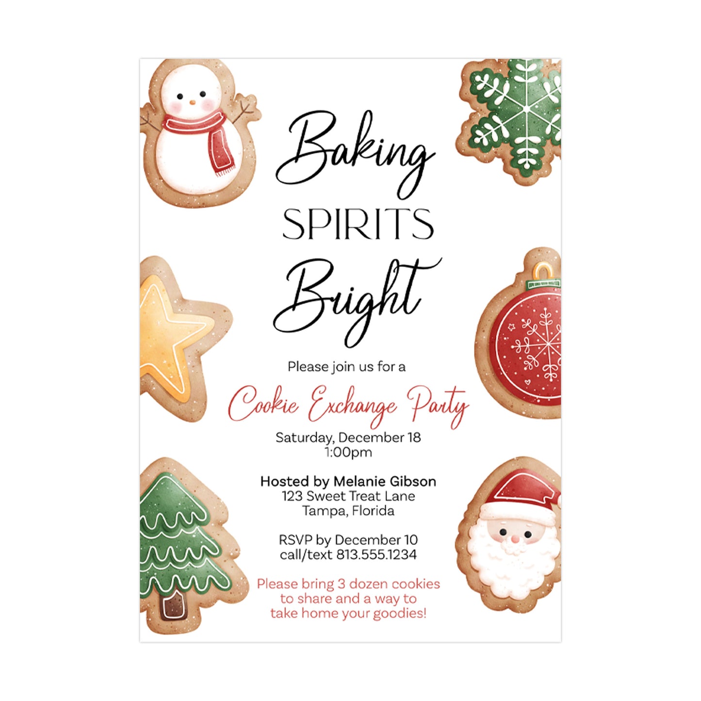 Baking Spirits Bright Invitation