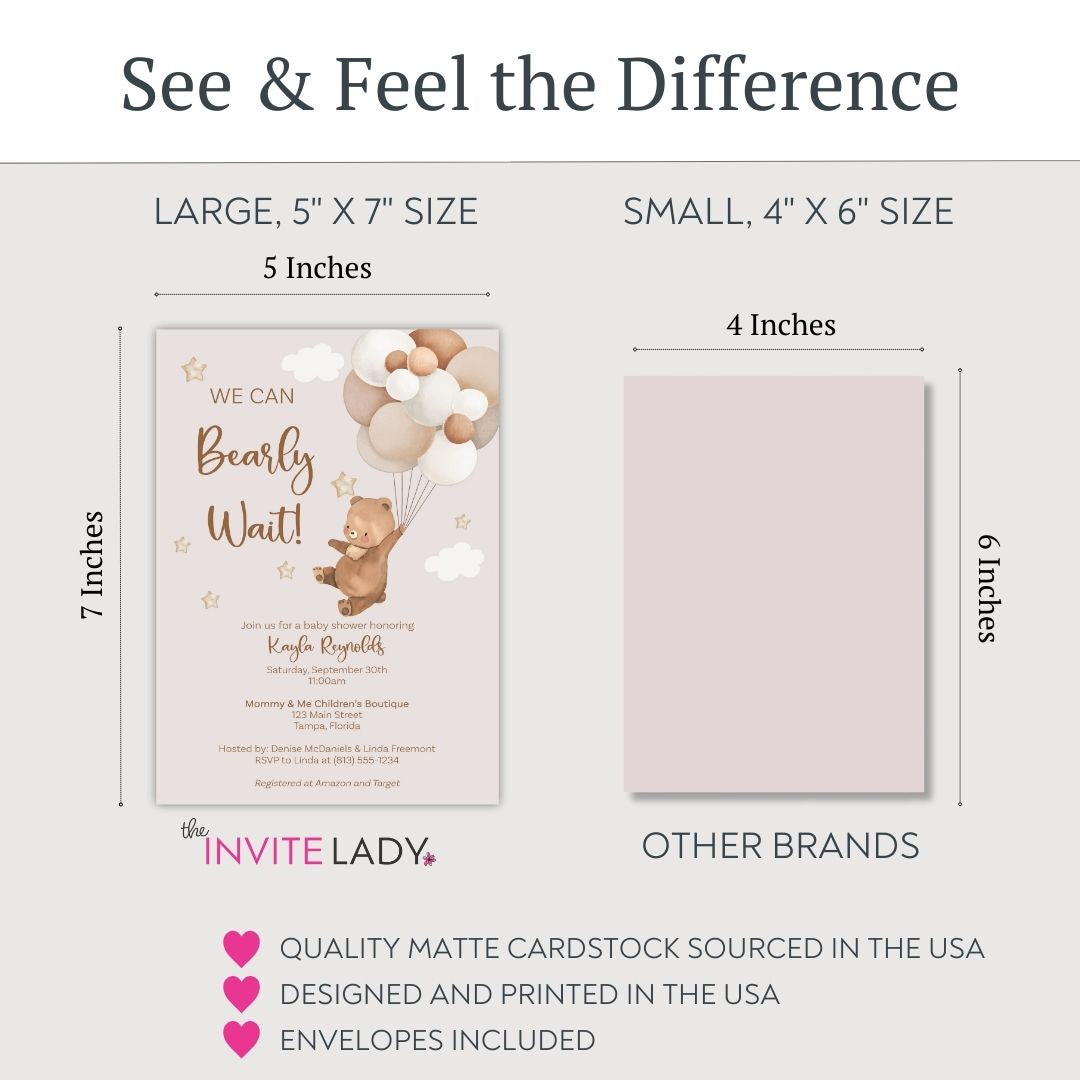 Bearly Wait Baby Shower Invitations