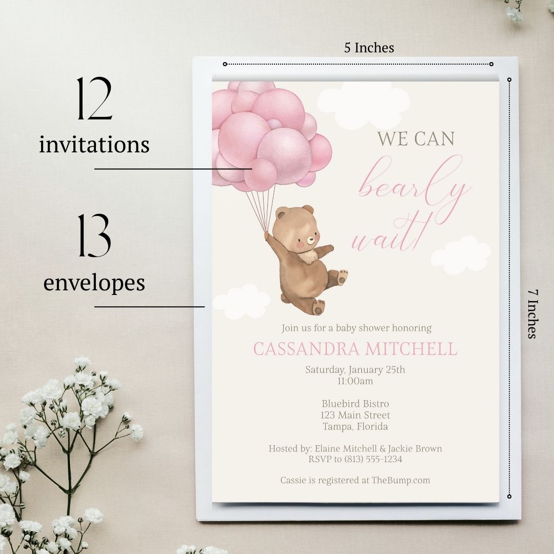 Bearly Wait Baby Shower Invitations