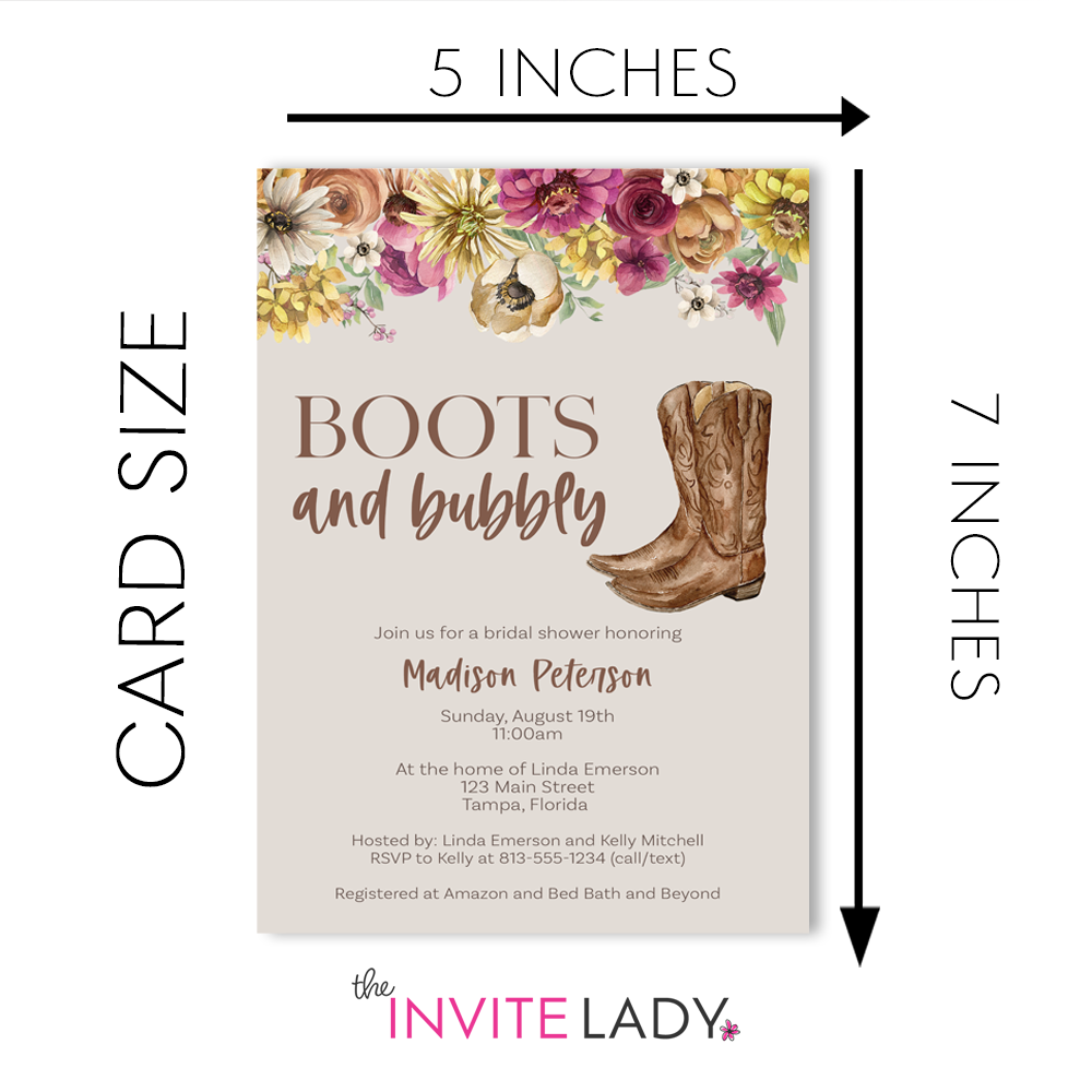 Cowboy Boots Bridal Shower Invitation