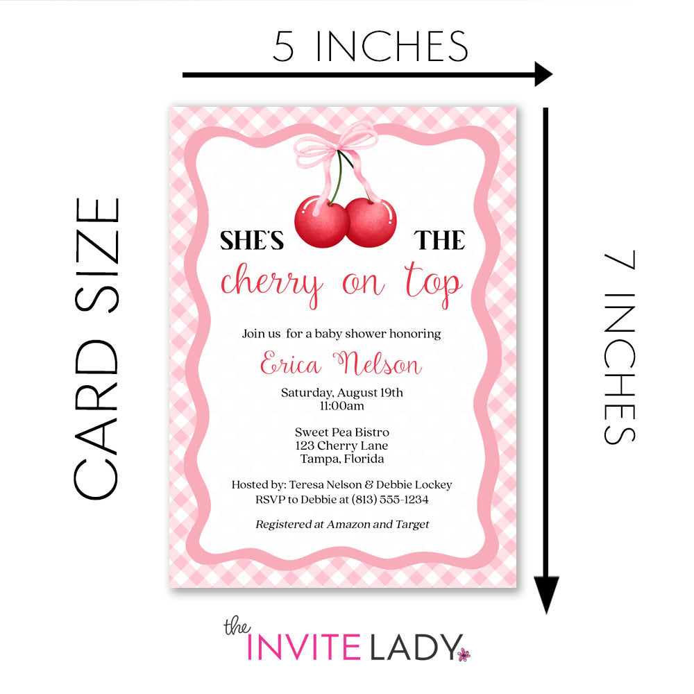 Cherry Themed Baby Shower Invitations