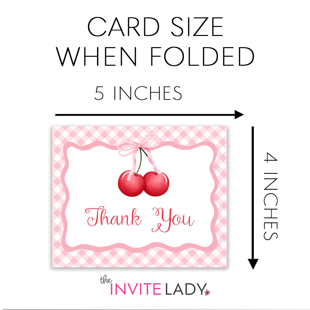 Cherry Themed Baby Shower Thank You Card