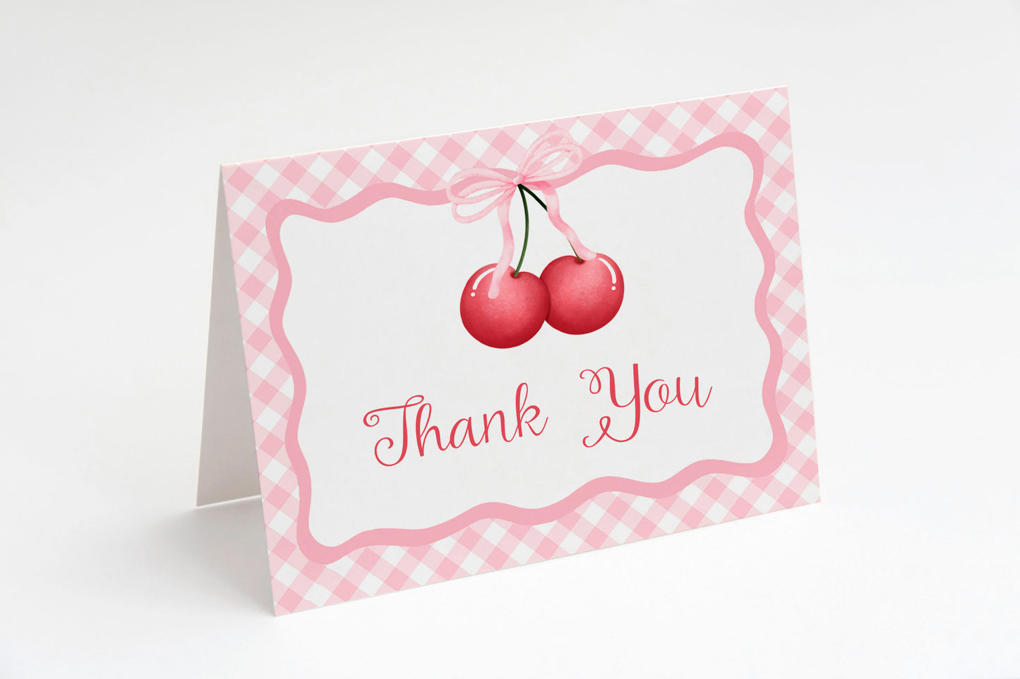 Cherry Themed Baby Shower Thank You Card