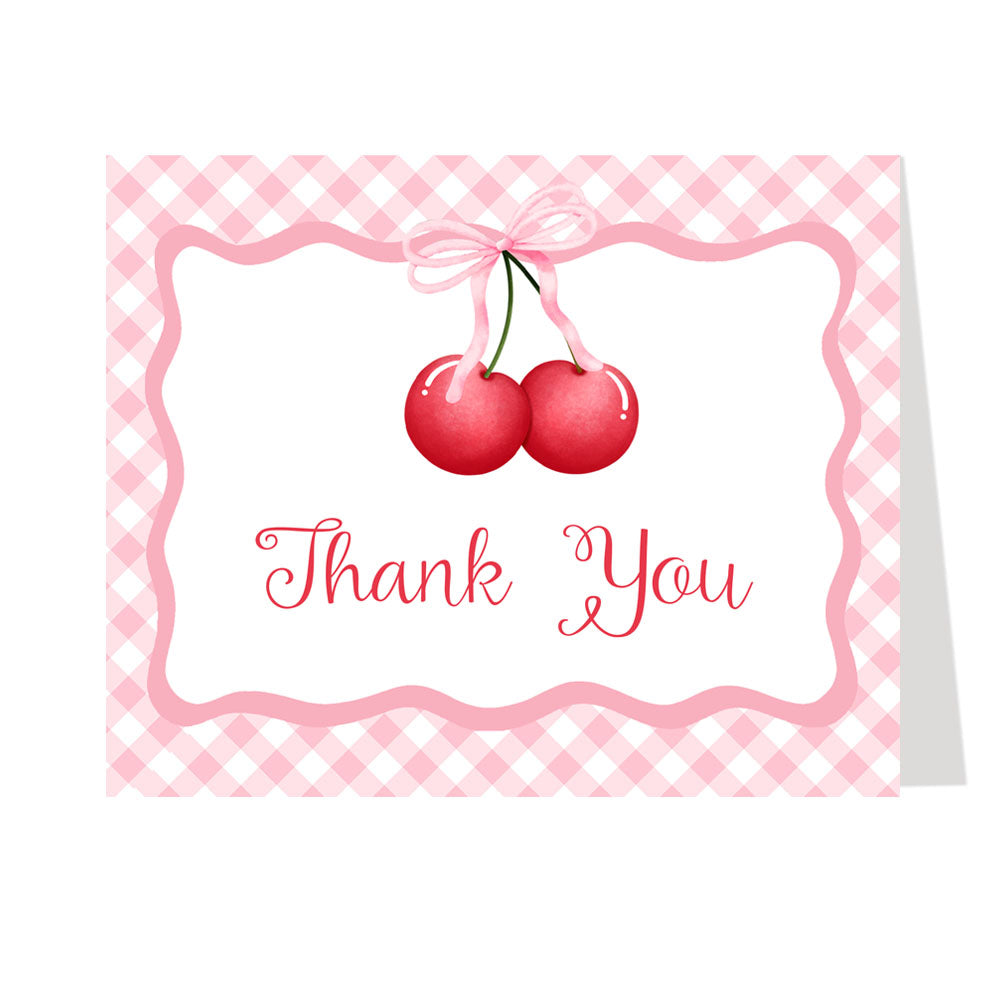 Cherry Themed Baby Shower Thank You Card