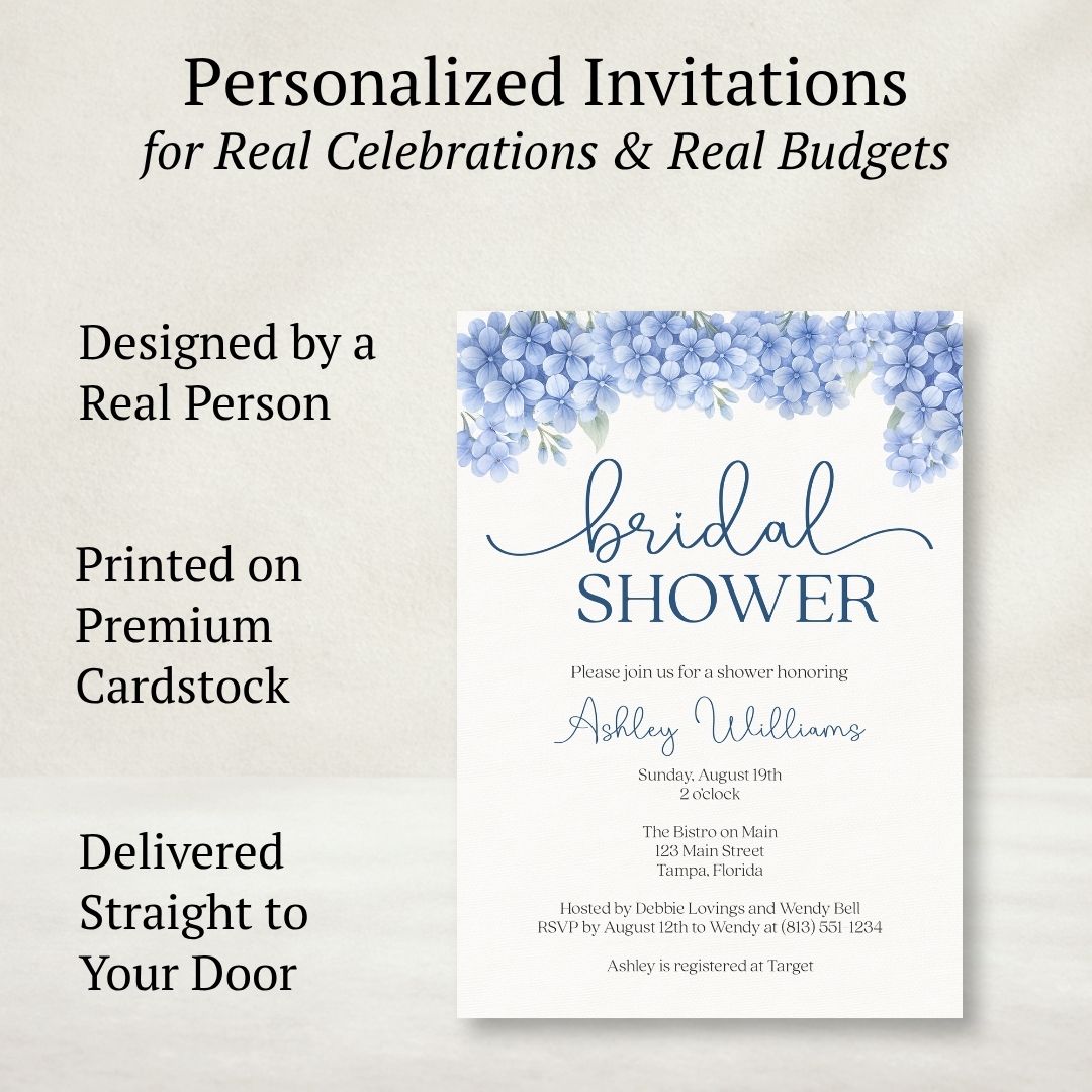 Hydrangea Bridal Shower Invitation
