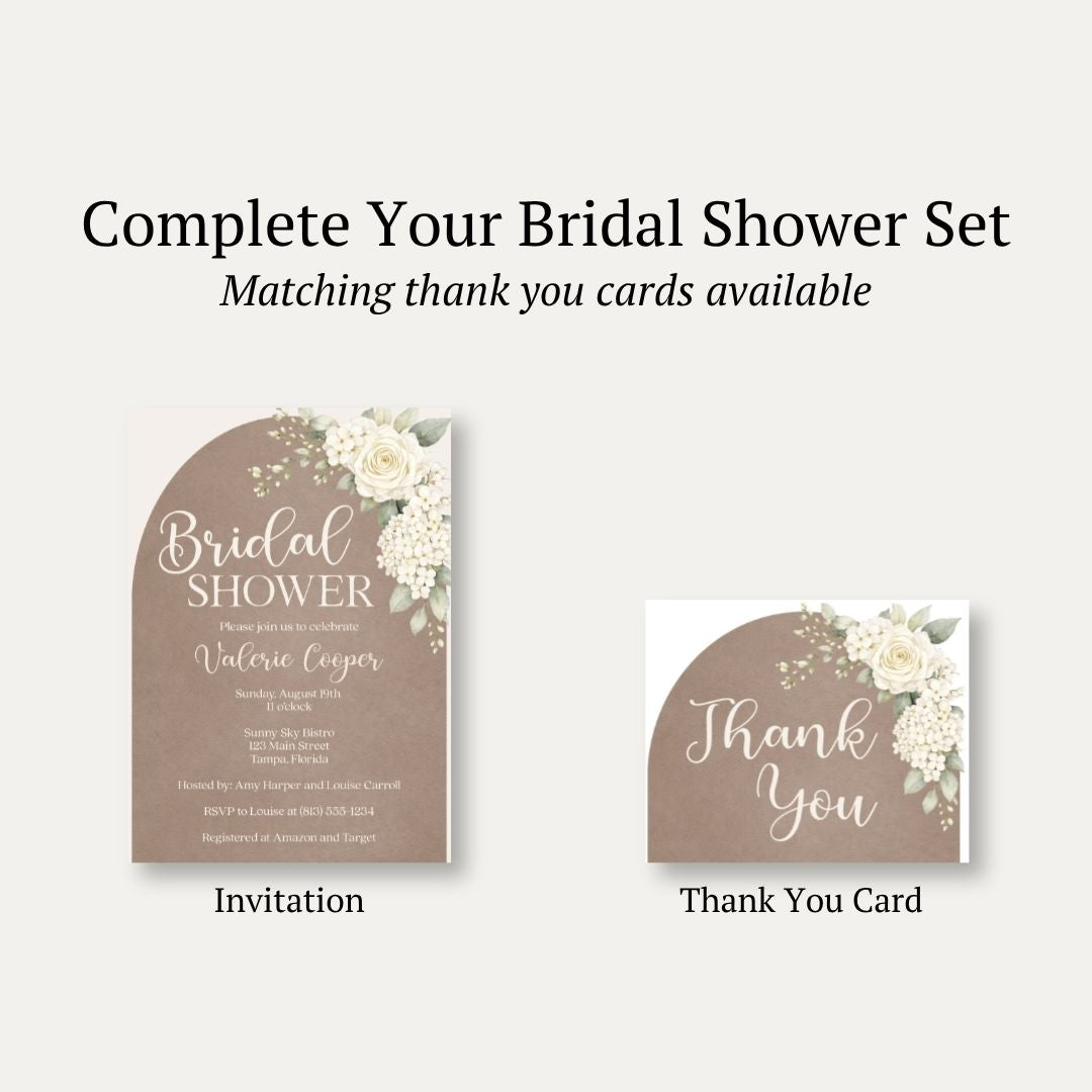 Boho Arch Bridal Shower Invitation