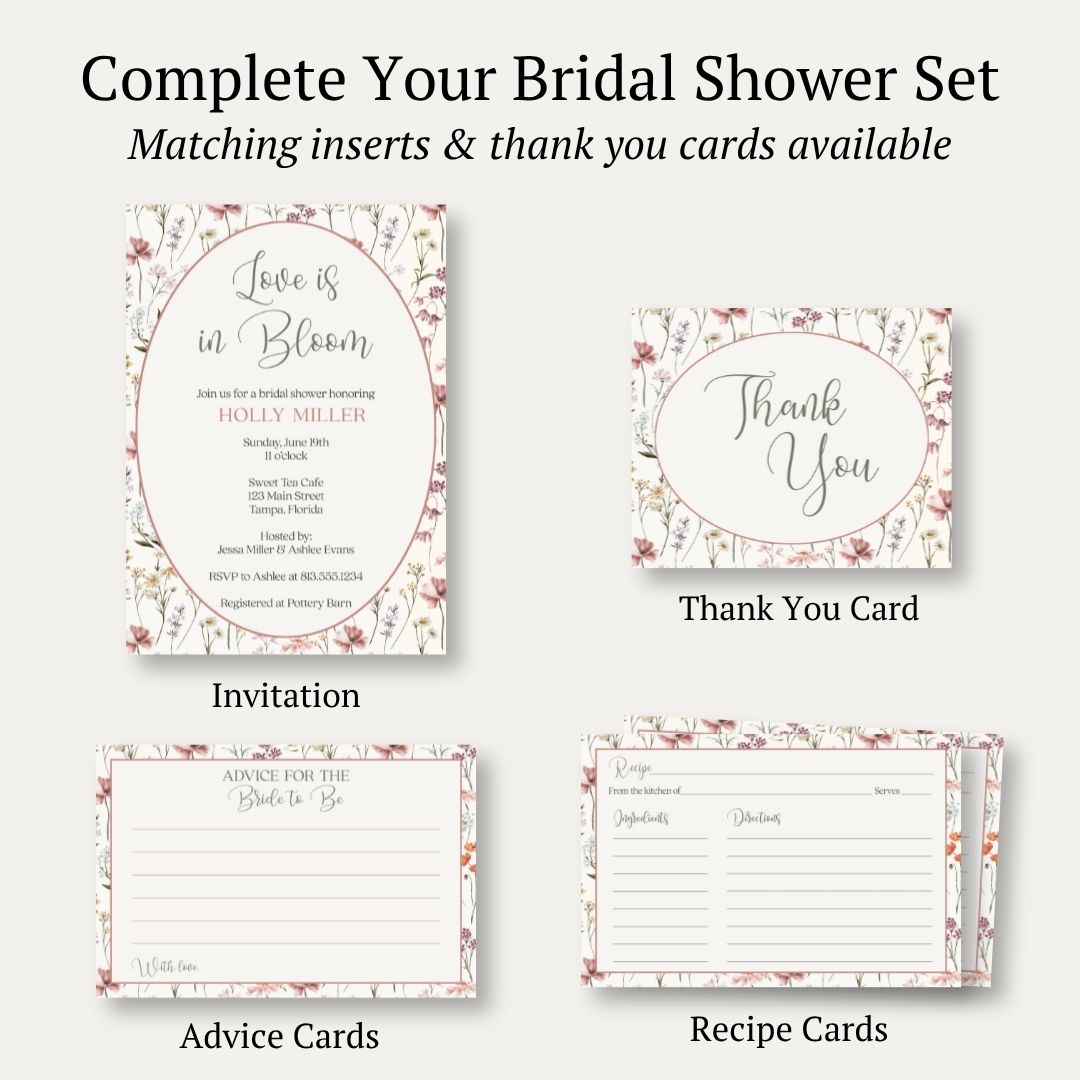 Vintage Love is in Bloom Bridal Shower Invitation