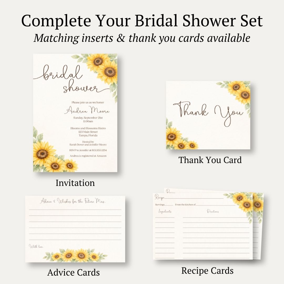 Sunflower Bridal Shower Invitation