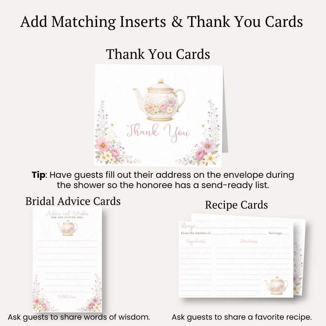 Garden Tea Party Bridal Shower Invitation