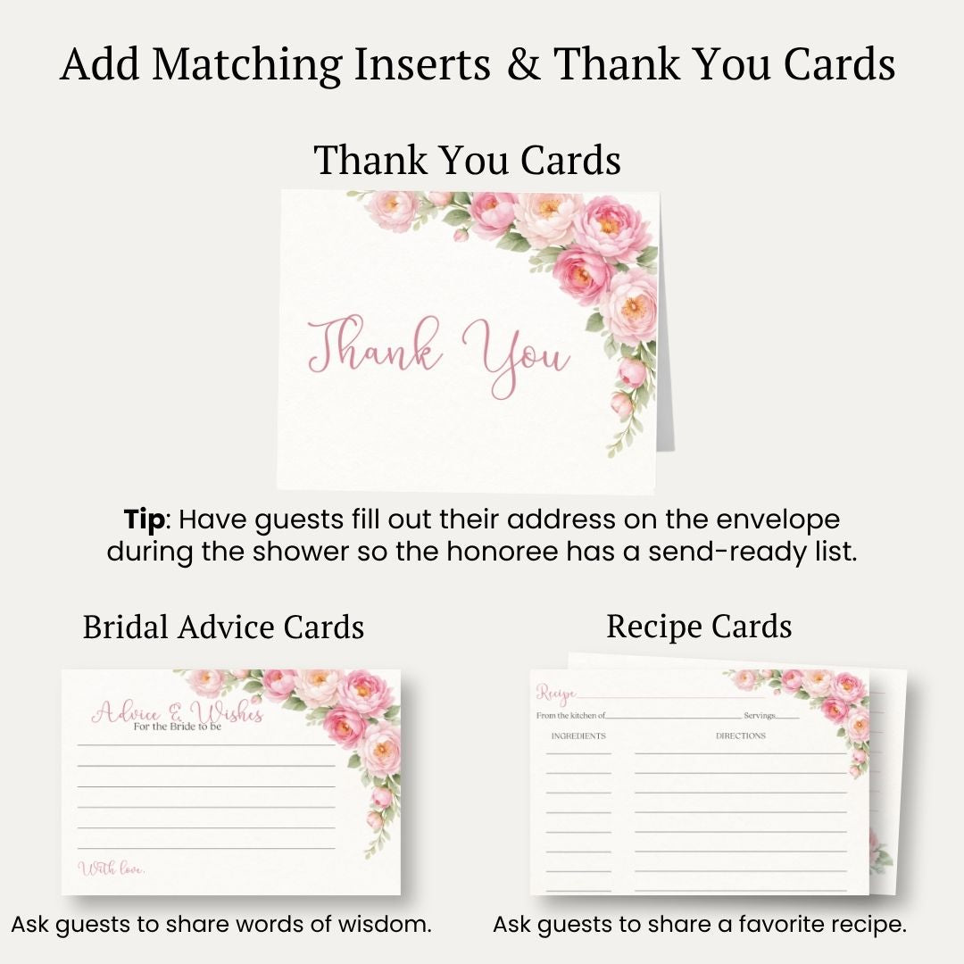 Peonies In Bloom Bridal Shower Invitation