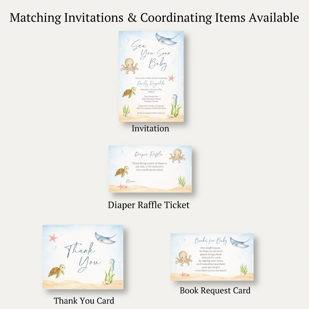 Sea you Soon Diaper Raffle Ticket