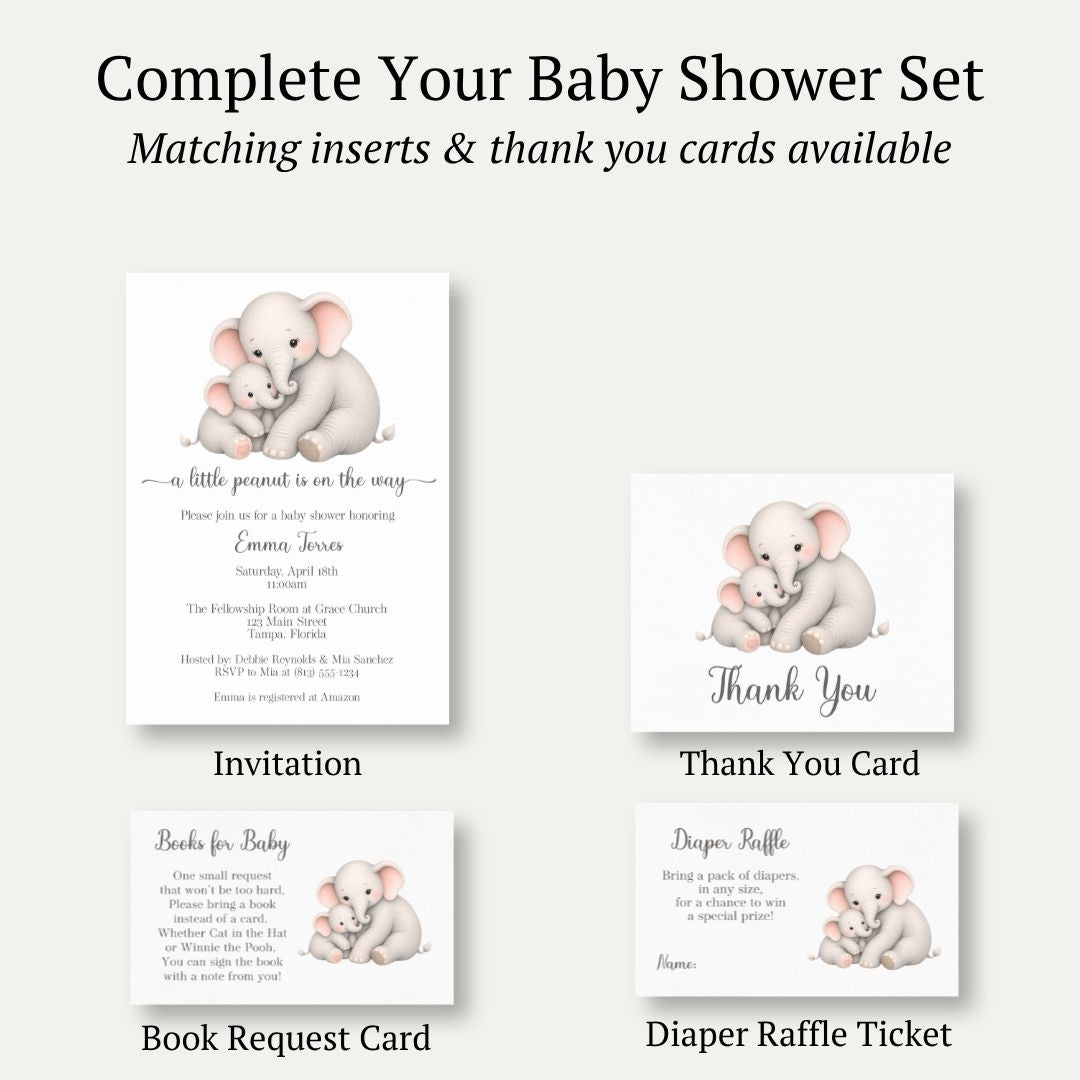Little Peanut Neutral Baby Shower Invitation