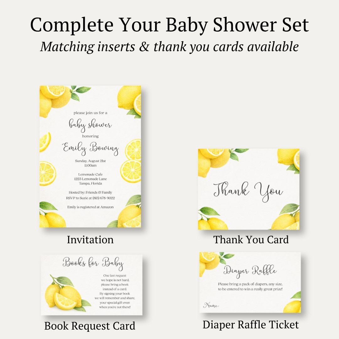 Lemon Baby Shower Invitation
