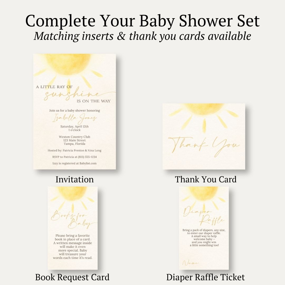 A Little Ray of Sunshine Baby Shower Invitation