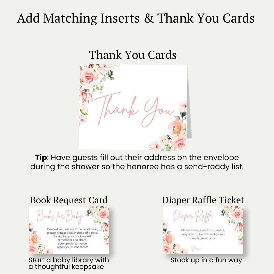 It's a Girl Floral Baby Shower Invitation