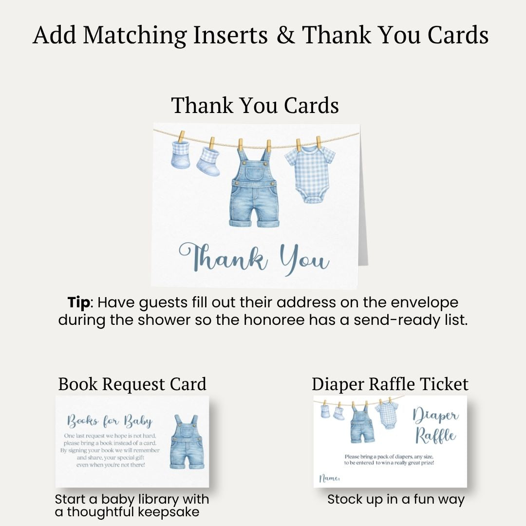 Bluejean Baby Baby Shower Invitation