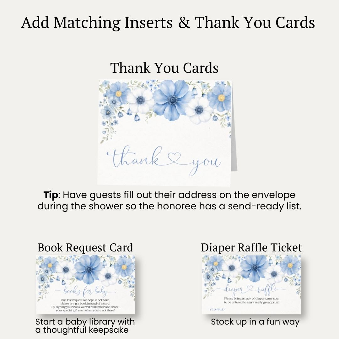 Baby in Bloom Boy Baby Shower Invitation