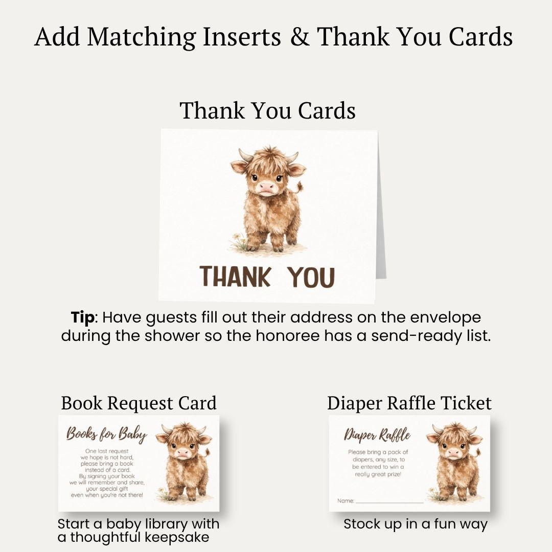 Highland Cow Baby Shower Invitation