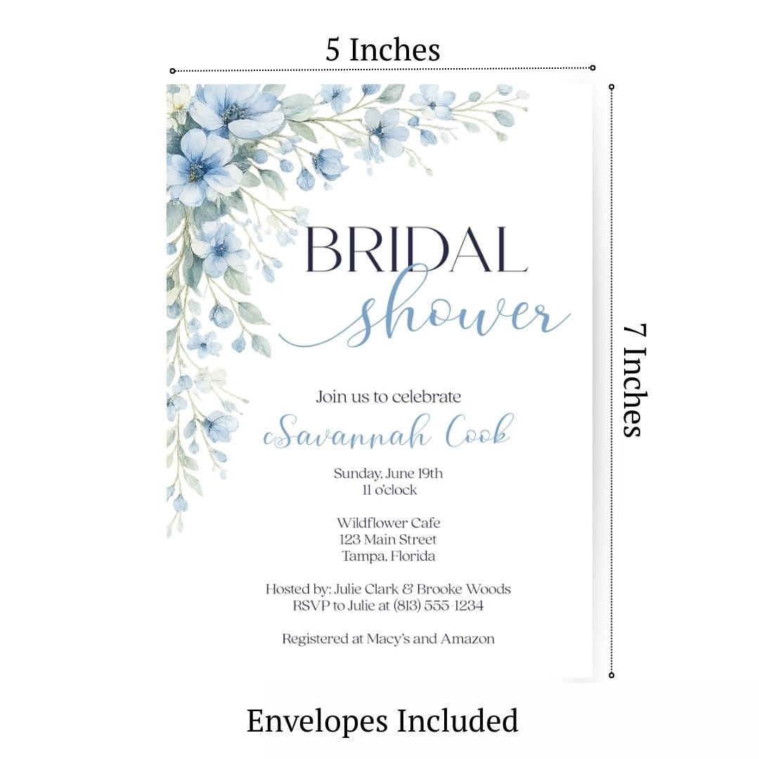 Blooming Corners Something Blue Before I Do Bridal Shower Invite