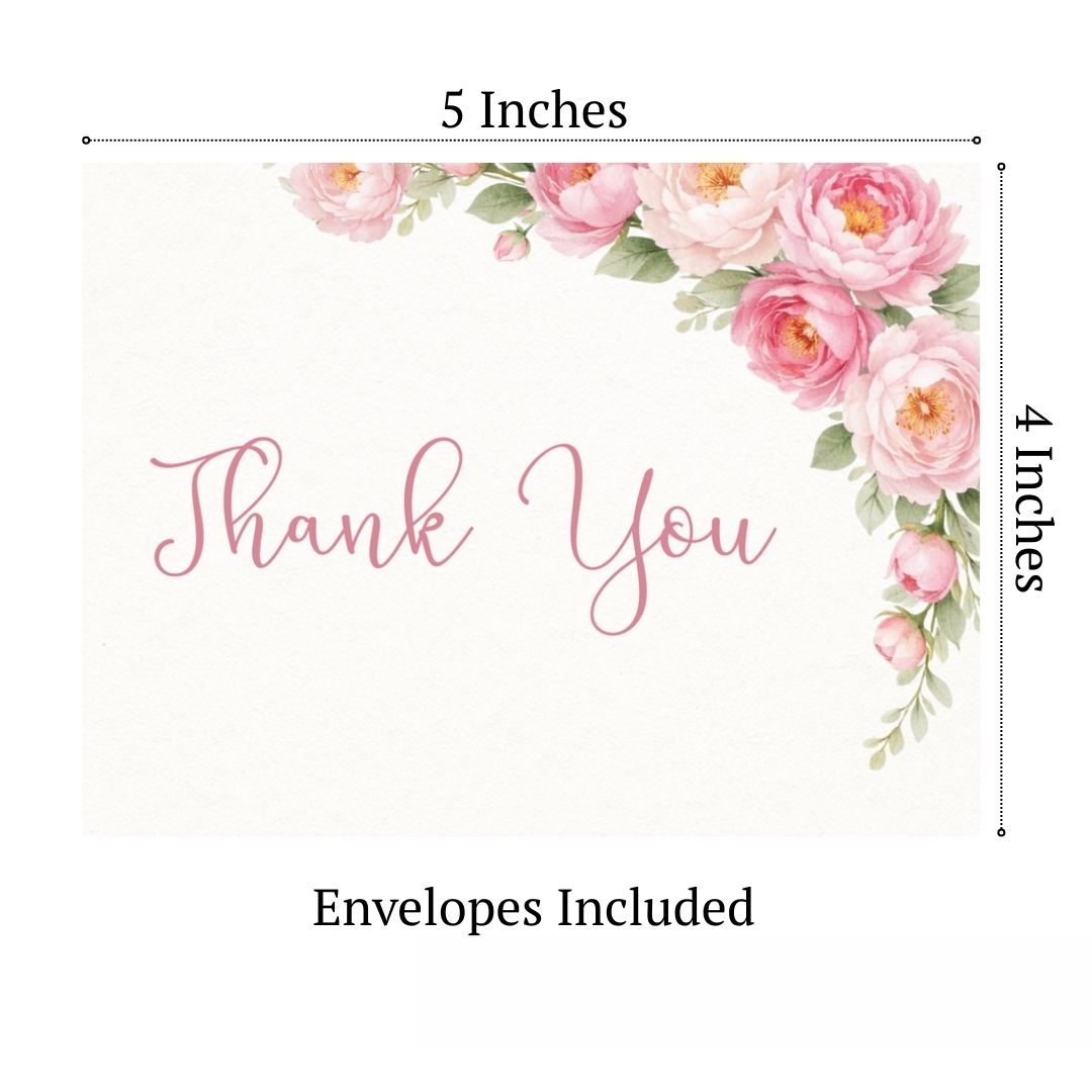 Peonies In Bloom Thank You Cards