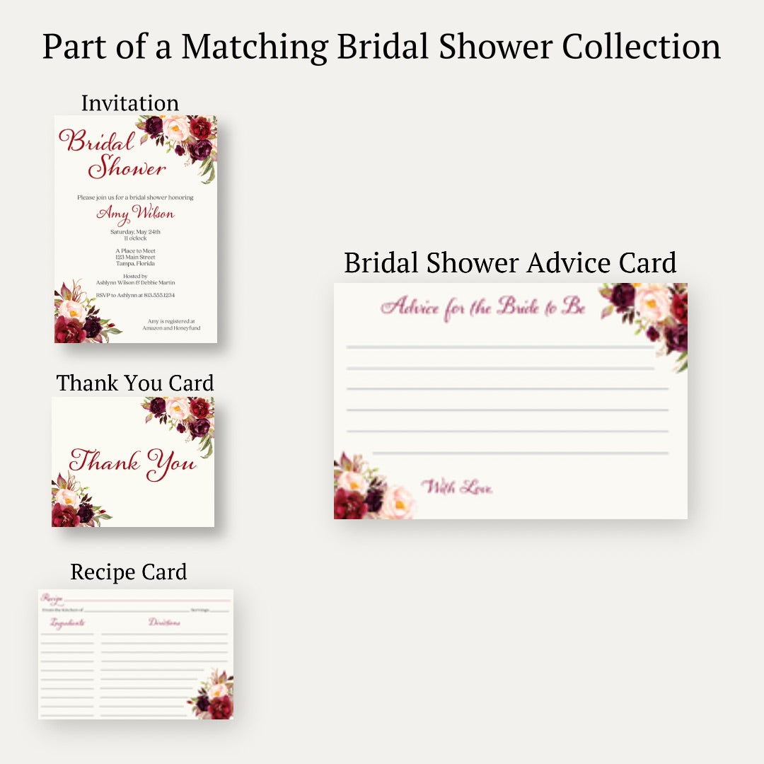Burgundy Blooms Advice Card