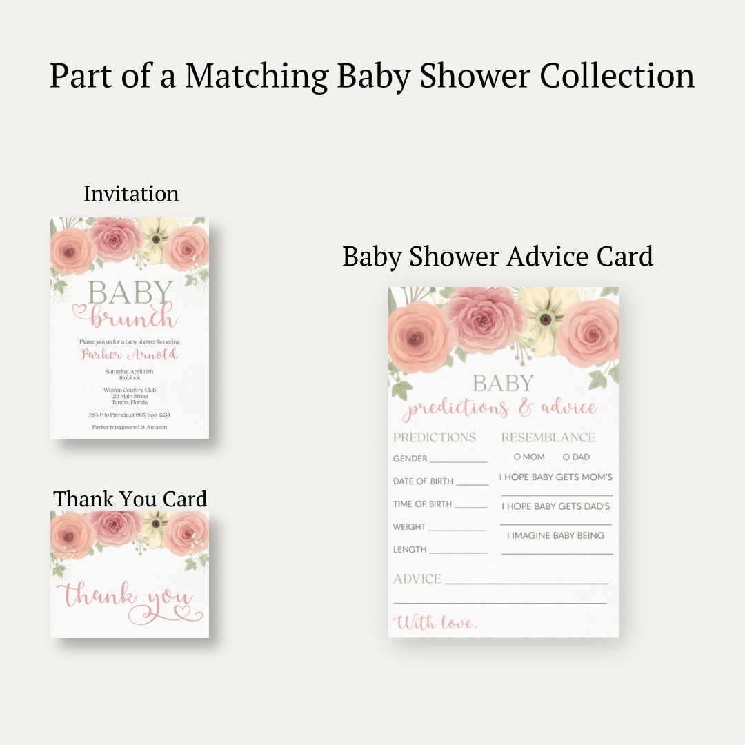 Baby Brunch Predictions and Advice Card
