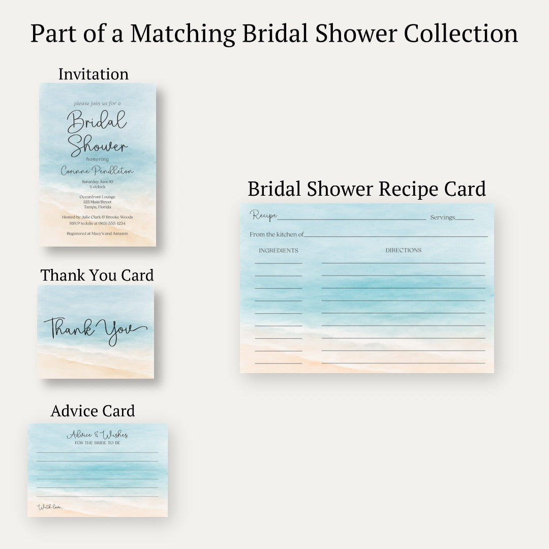 Painted Beach Recipe Card