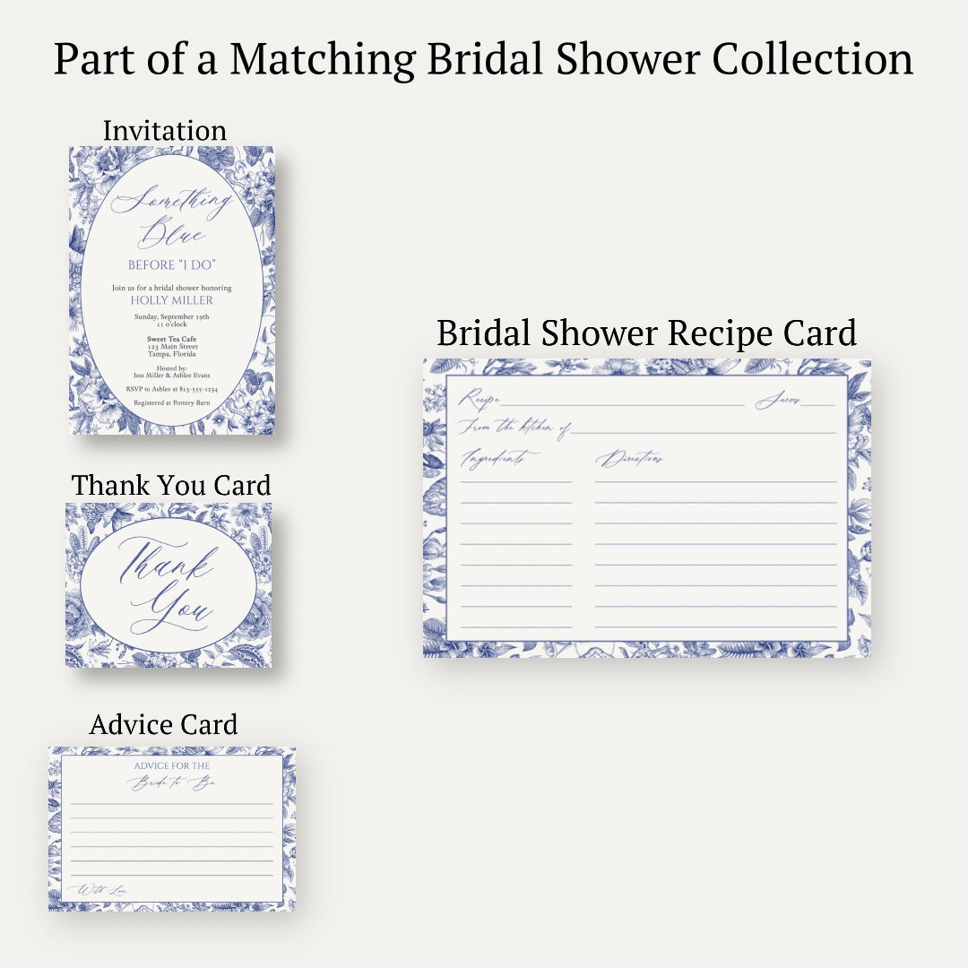 Something Blue Recipe Card