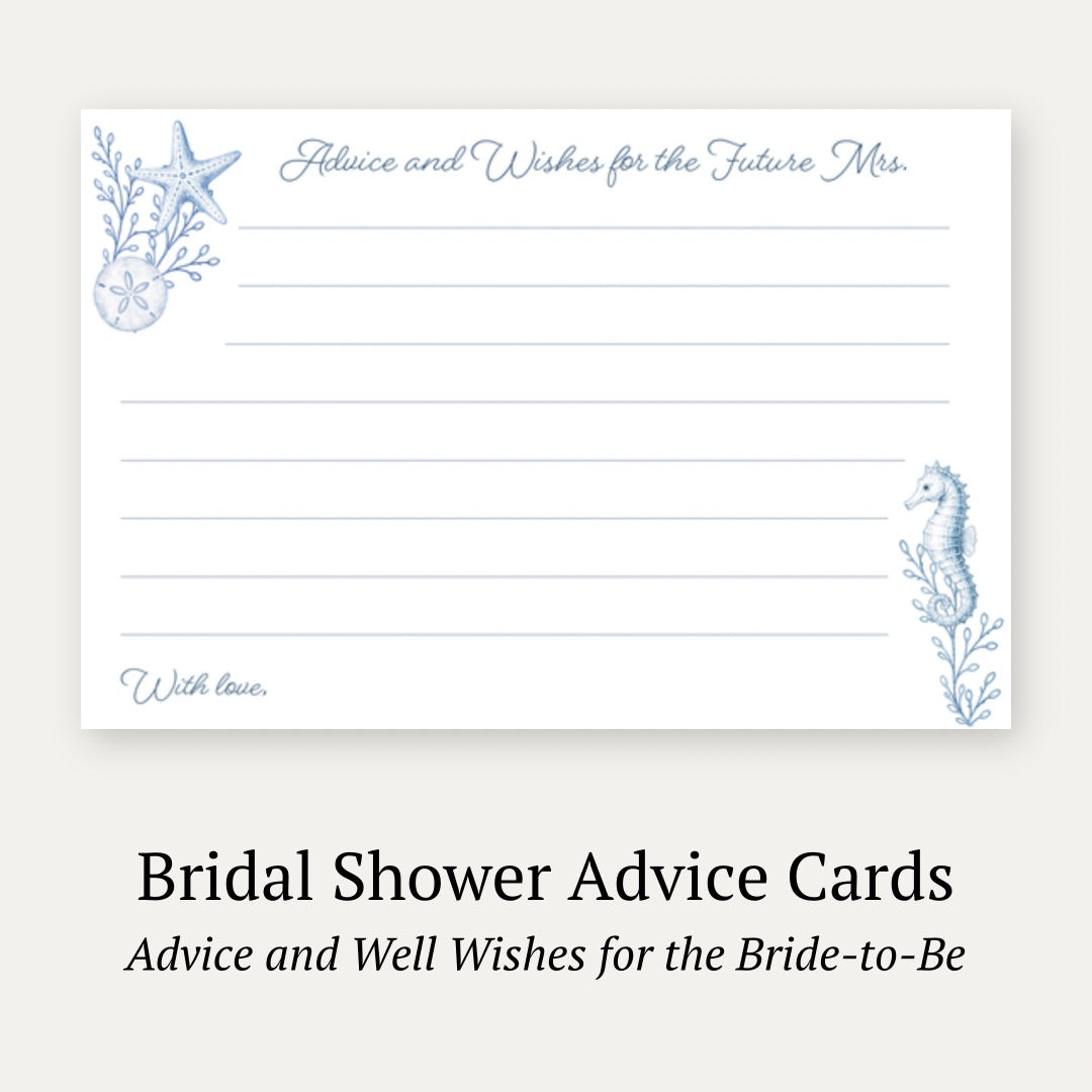 Coastal Bridal Advice Card