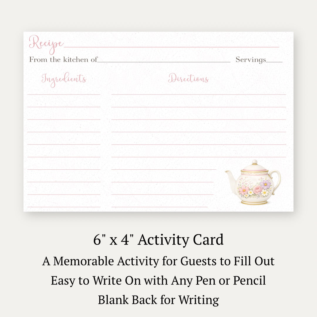 Garden Tea Party Recipe Card