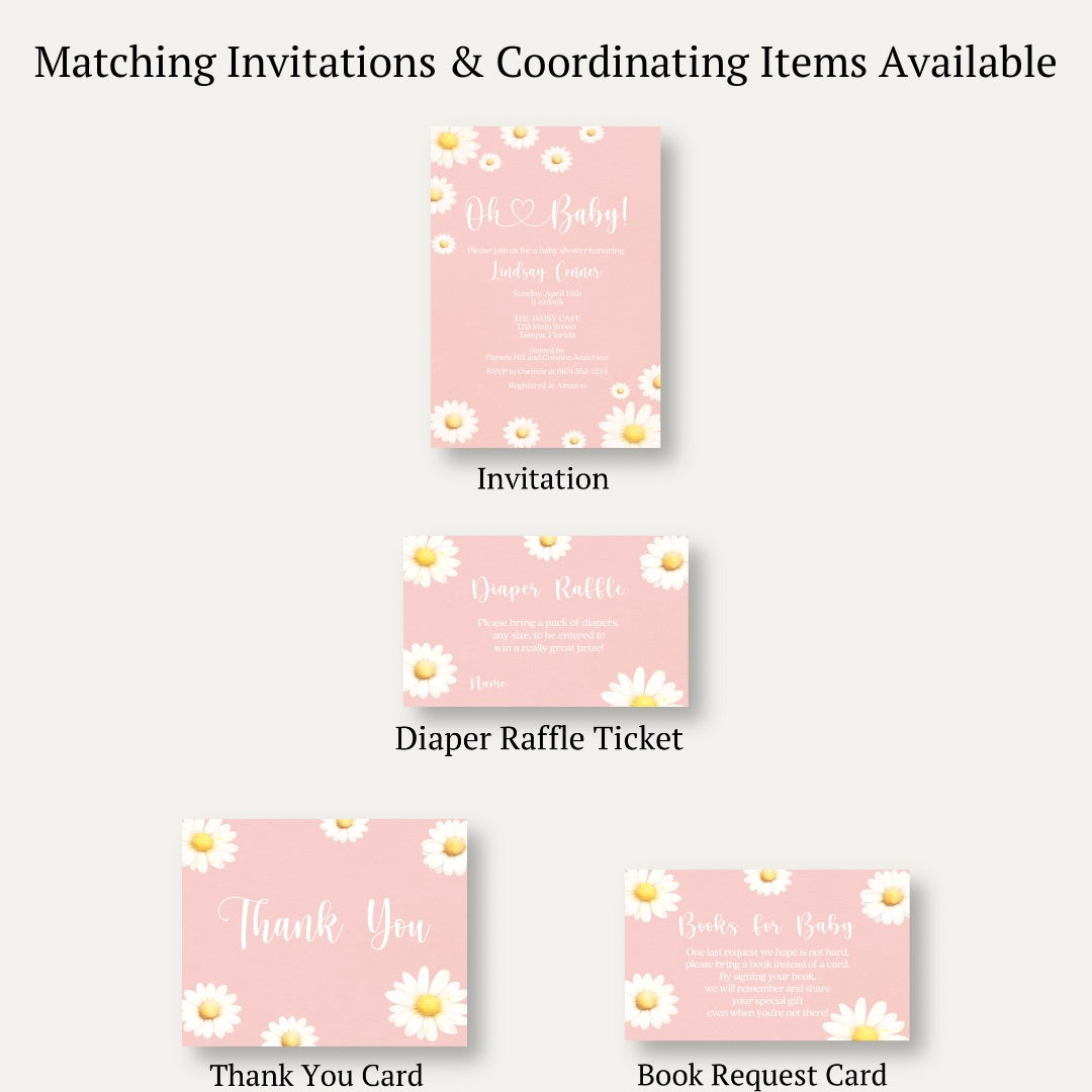 Daisy Baby Diaper Raffle Ticket