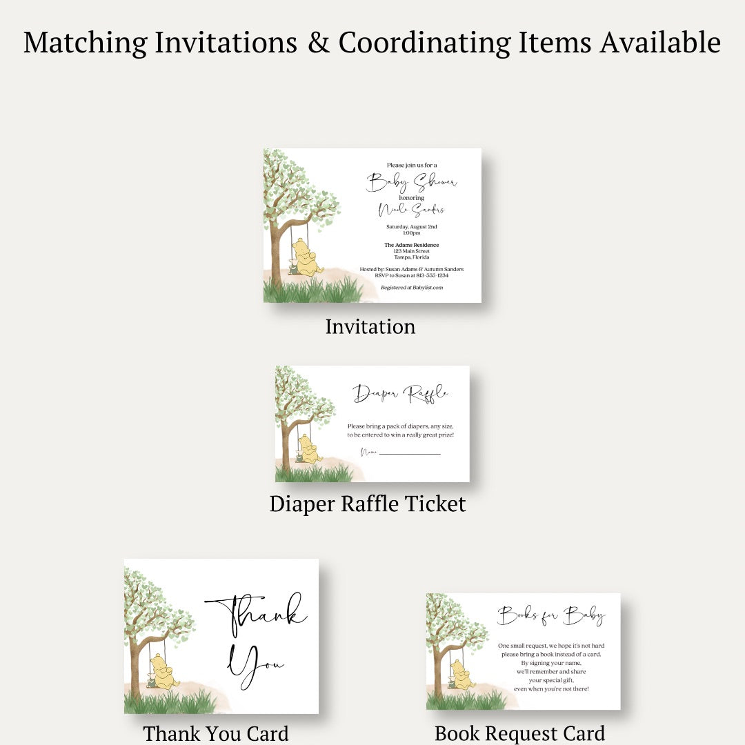 Winnie Horizontal Diaper Raffle Ticket