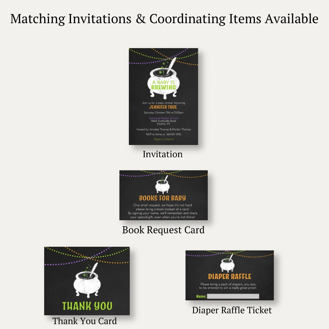 Baby Brewing Cauldron Bring a Book Card