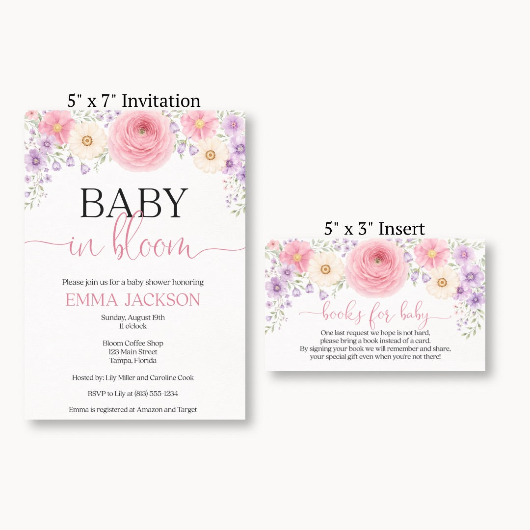 Baby in Bloom Bring a Book Card