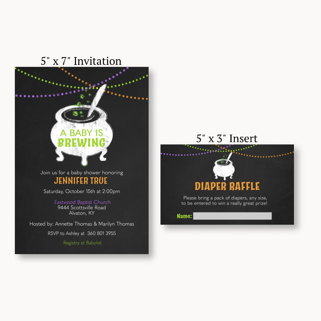 Baby Brewing Cauldron Diaper Raffle Ticket