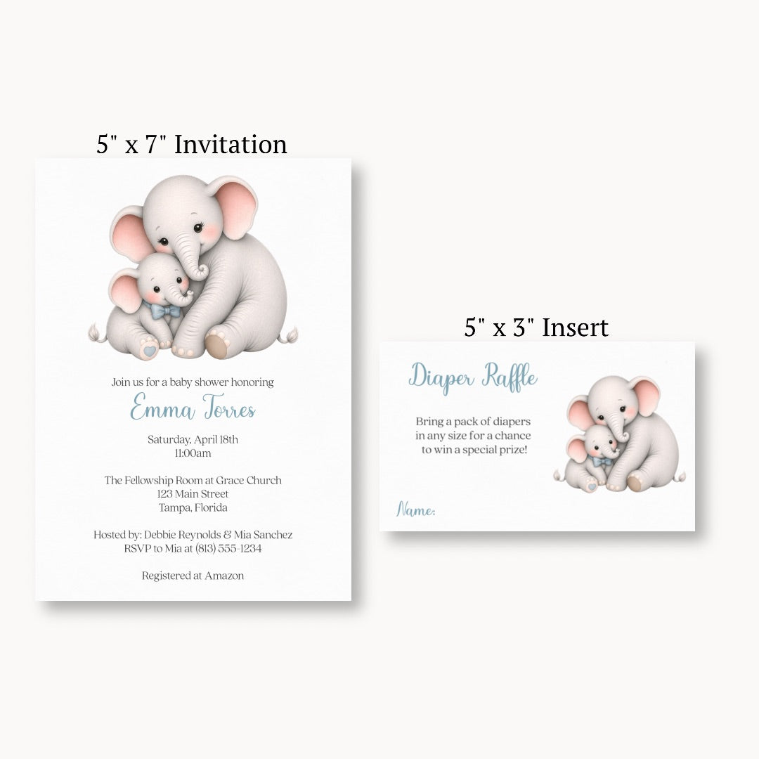 Little Peanut Boy Elephant Diaper Raffle Ticket