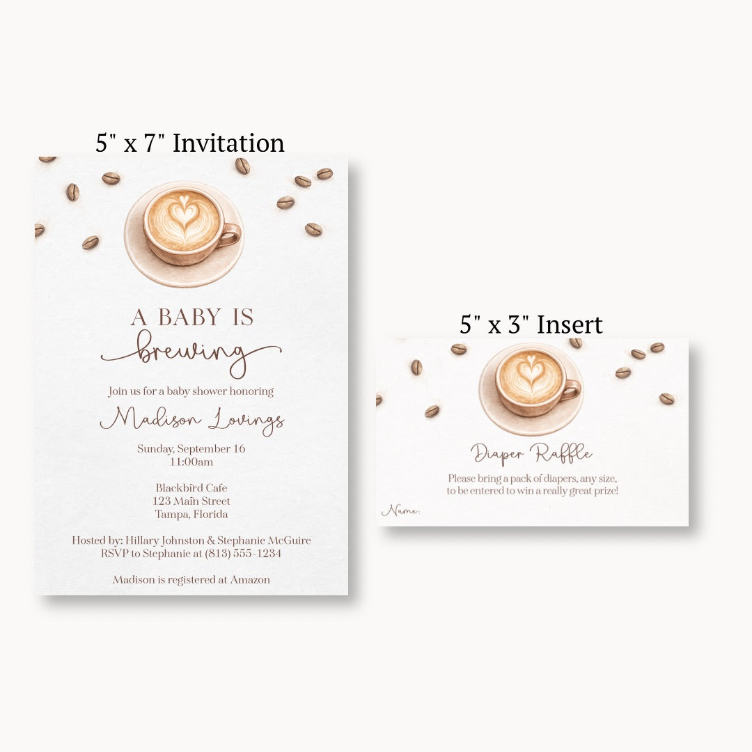 A Baby Latte is Brewing Diaper Raffle Ticket